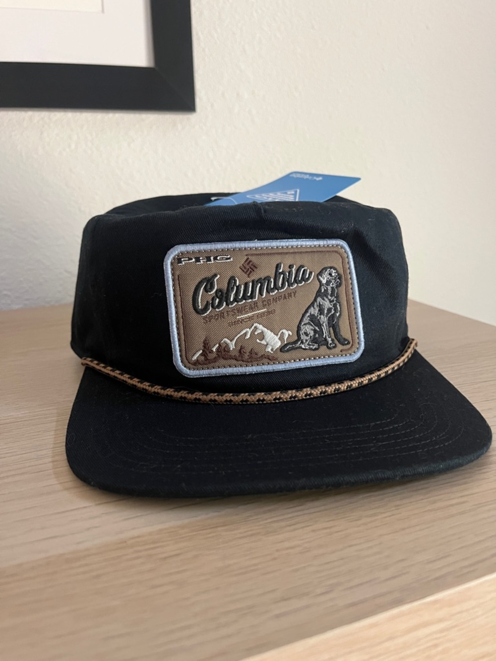 Columbia Black Patch Hat NWT